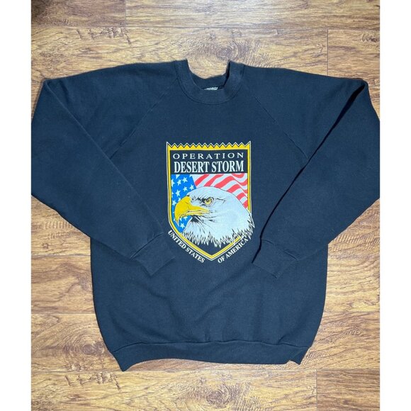 Vintage Operation Desert Storm Military Crewneck Sweatshirt Fruit of the Loom XL - Picture 1 of 8